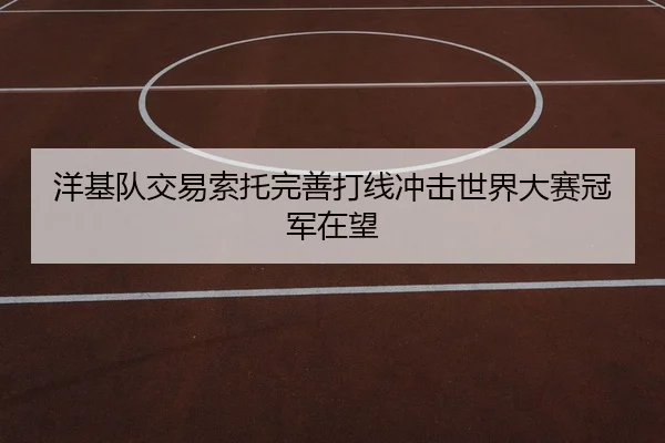 洋基队交易索托完善打线冲击世界大赛冠军在望